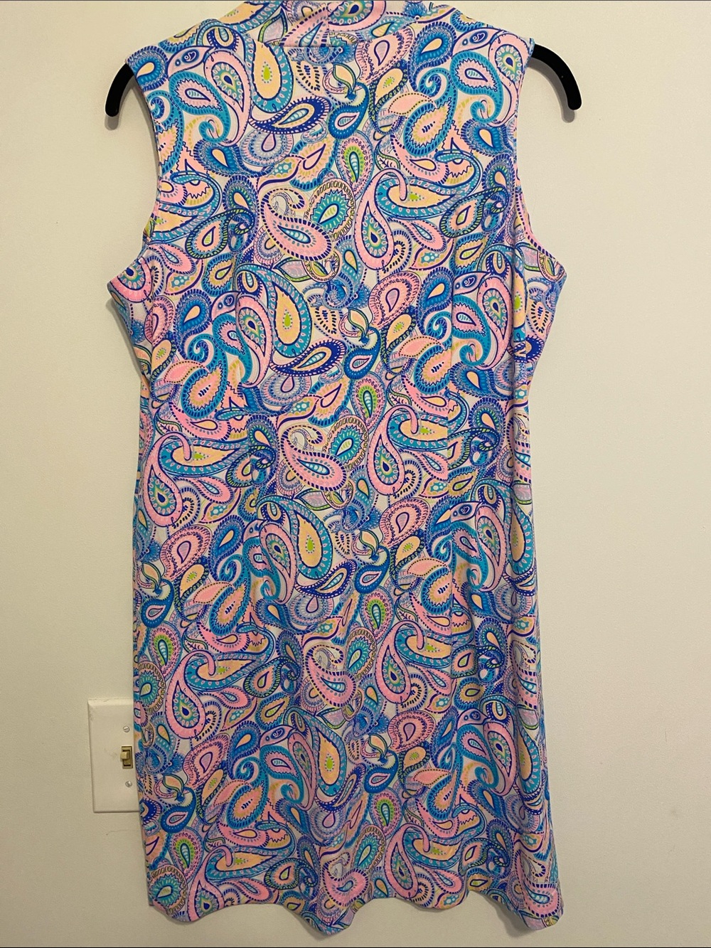 Lulu-B Sleeveless Paisley Mini Dress in Pink and Blue - Picture 3 of 7